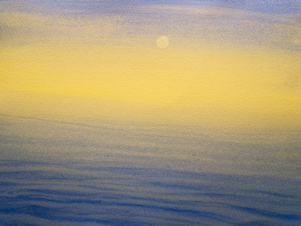 Moon Over a Dawn Sea Print
