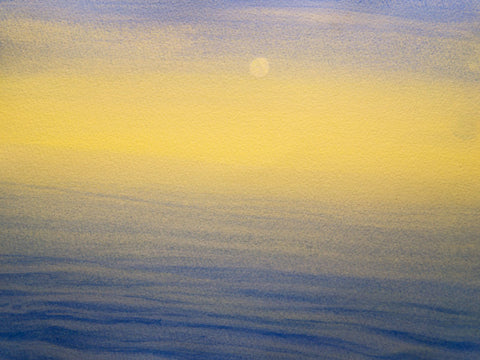 Moon Over a Dawn Sea Print