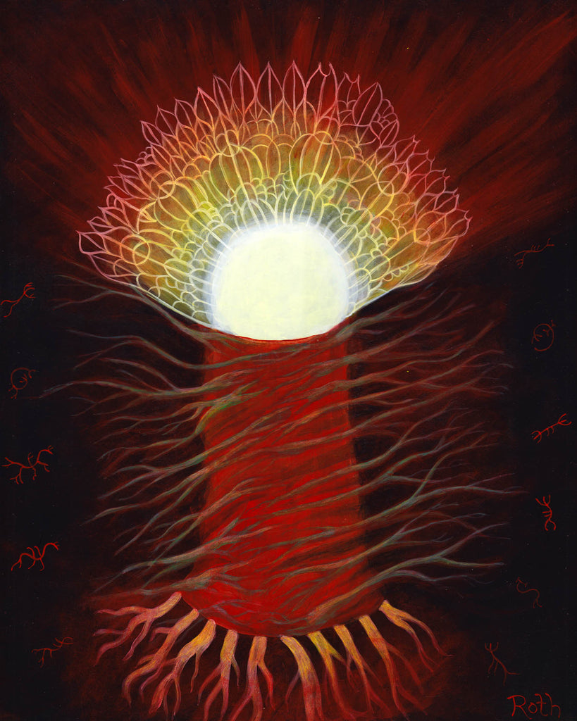 Fire of Mars Print of Surreal Acrylic Painting by Harold Roth