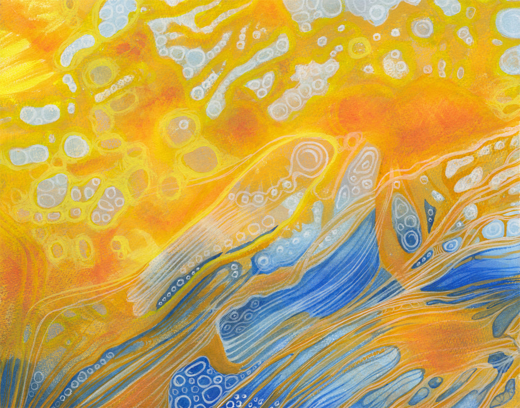 Golden Shore Abstract Painting by Harold Roth