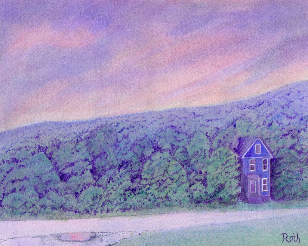 House by the Road Print of Landscape Painting by Harold Roth
