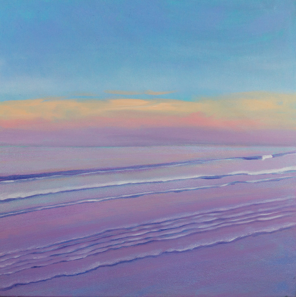 Lavender Sea Oil Landscape Painting by Harold Roth