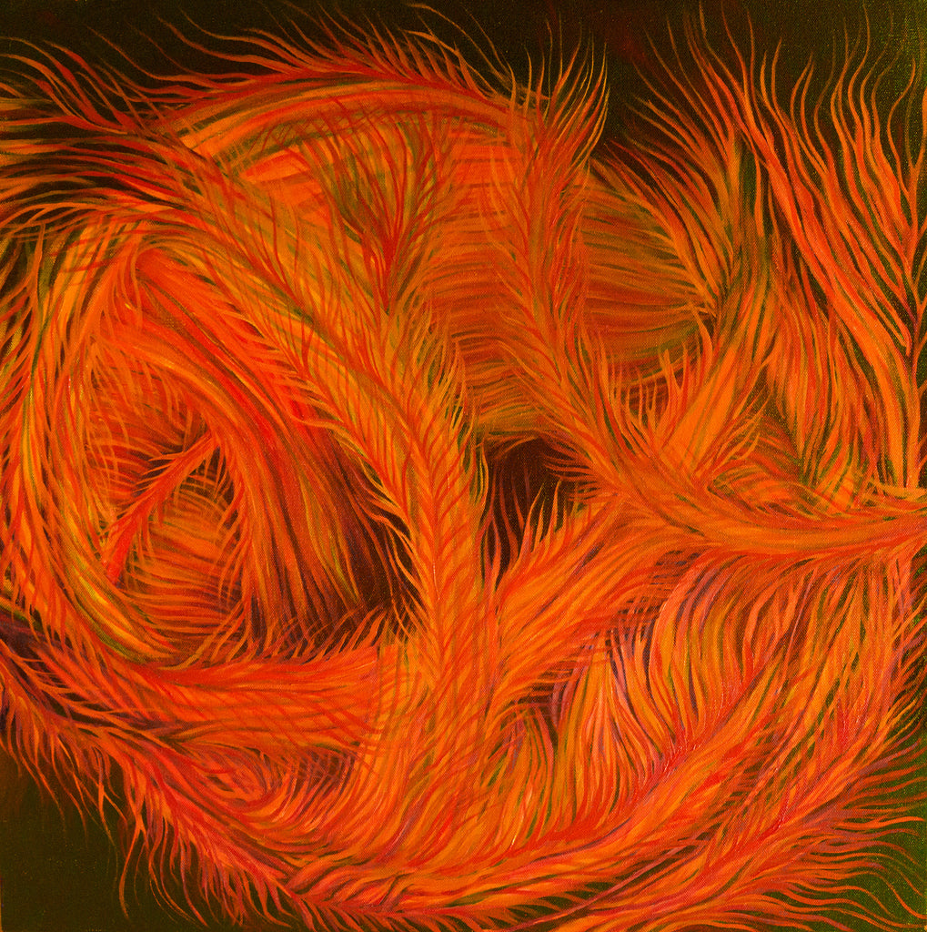 Ofanim Fire Angels Abstract Oil Painting by Harold Roth