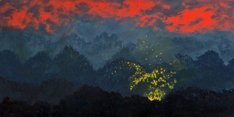 Ritual in the Woods Acrylic Landscape Painting SOLD