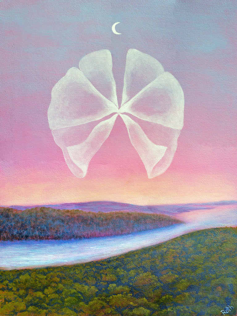 Rose Moon Surreal Acrylic Painting by Harold Roth