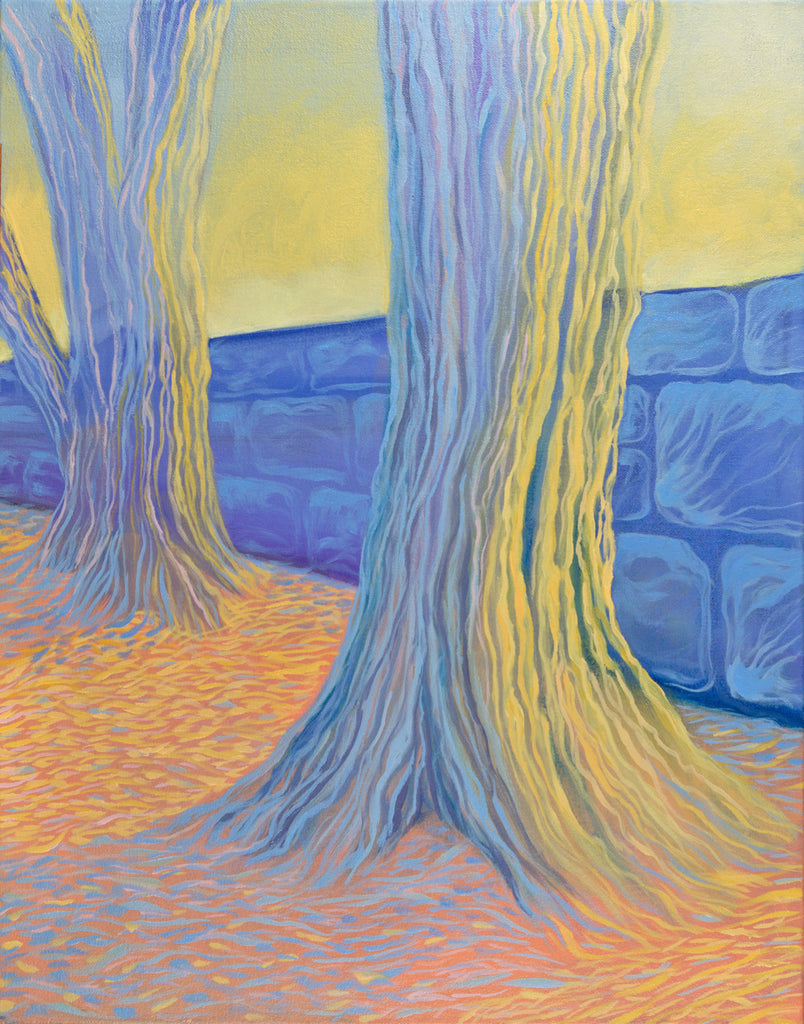 Salem Trees Oil Landscape Painting by Harold Roth