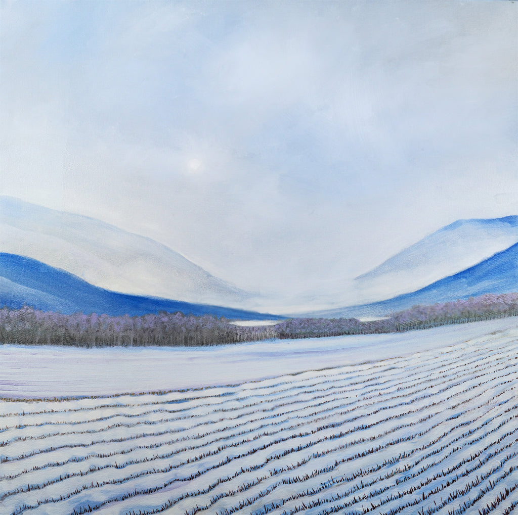 Snowy Field Oil Landscape Painting by Harold Roth