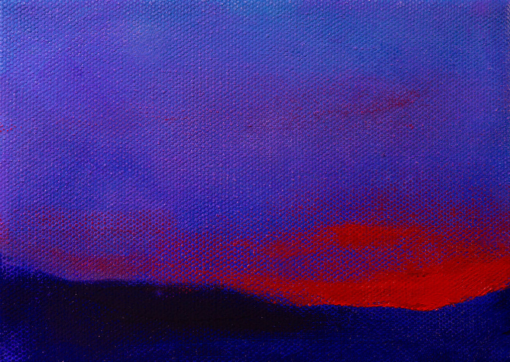 Sunset in the Hills Oil Landscape Painting by Harold Roth