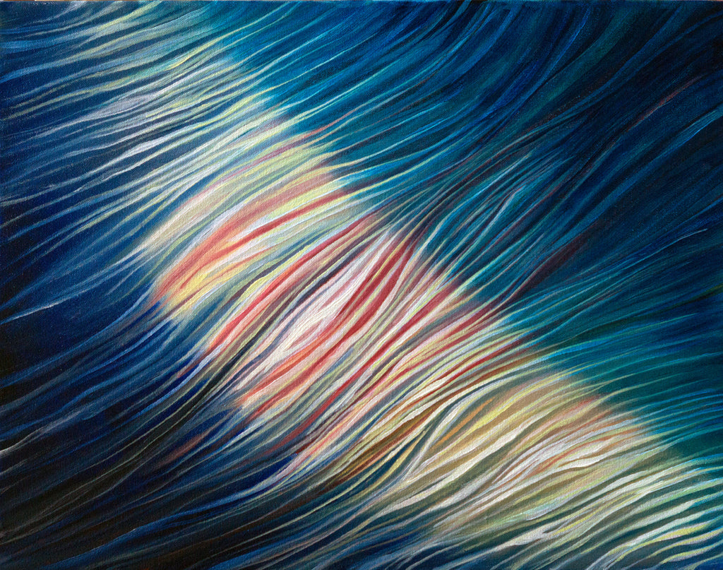 Watery Moon Abstract Oil Painting by Harold Roth