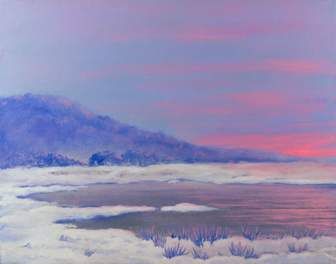 Winter Sunset Oil Landscape Painting